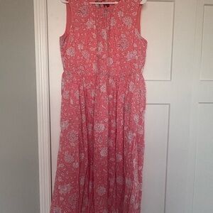SOLD J. Crew Pink and White Sleeveless Sundress, size 14